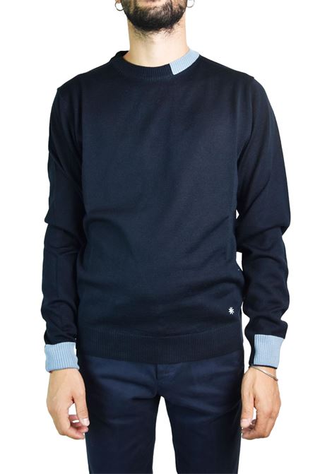 Two-tone crew-neck jumper MANUEL RITZ | sweaters | 3532M500 23383589